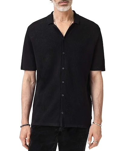 John Varvatos Arlon Jacquard Camp Collar Sweater