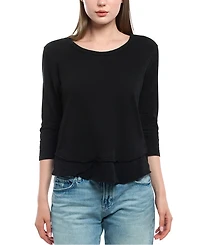 Wilt Clothing 3/4 Sleeve Shrunken Crew Mock Layer Tee