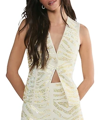 Nasty Gal Zebra V-Neck Tailored Vest