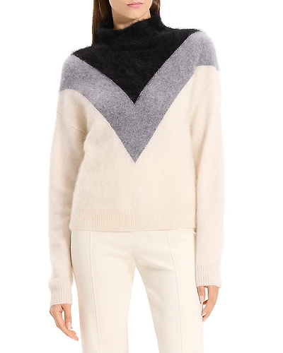 Theory Chevron Yoke Cashmere Sweater