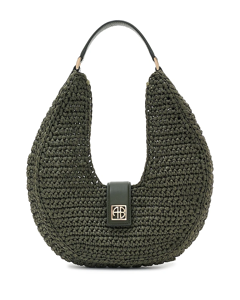 Anine Bing Lou Monogram Crocheted Shoulder Bag
