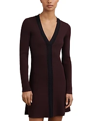 Reiss Alma Craft Detail Knit Mini Dress