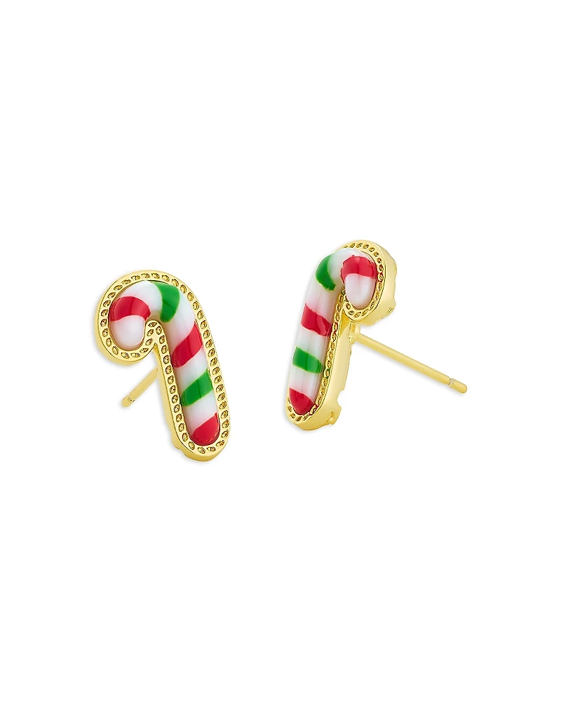 Kendra Scott Enamel & Mother of Pearl Candy Cane Stud Earrings