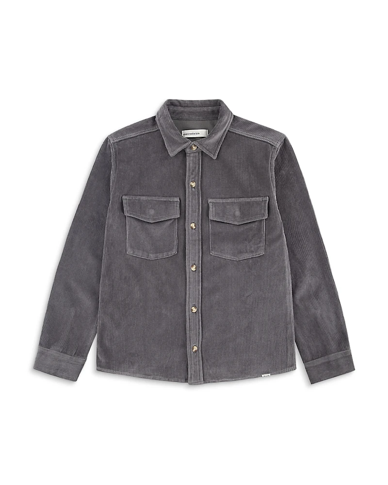 abercrombie kids Boys' Fine Wale Cord Button Down Shirt - Big Kid