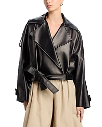 Brandon Maxwell Collins Leather Coat