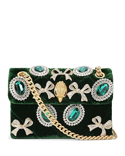 Kurt Geiger London Kensington Mini Embellished Velvet Crossbody Bag