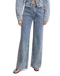 Good American Skate Wide Crystal Jeans