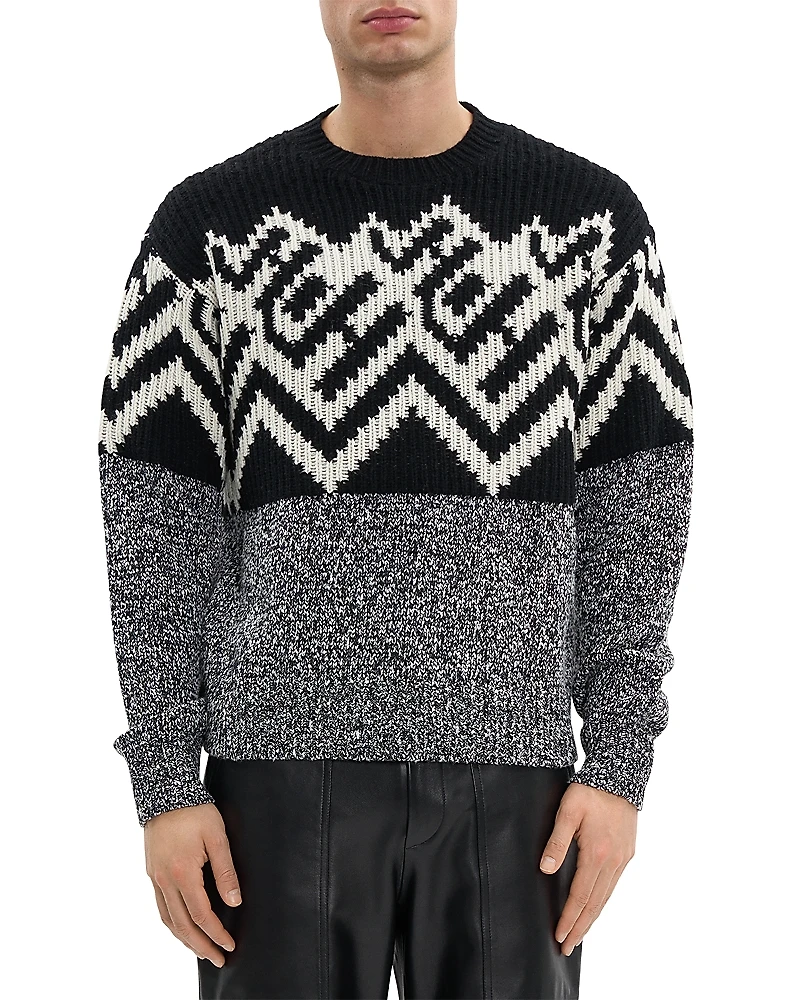 Helmut Lang Half Fair Isle Crewneck Sweater