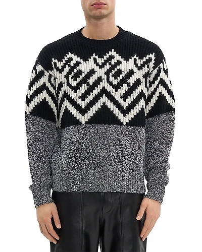 Helmut Lang Half Fair Isle Crewneck Sweater
