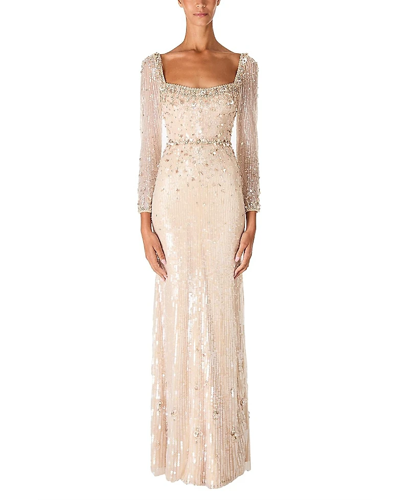 Jenny Packham Kestra Sequin-Embellished Maxi Dress