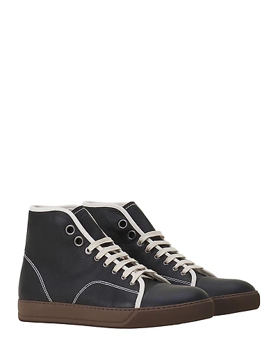 Lanvin Dbb1 High-Top Leather Sneakers