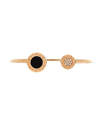 Pre-Owned Bvlgari Bvlgari Bvlgari Cuff Bracelet 18K Rose Gold with Onyx and Diamonds