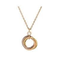 Pre-Owned Cartier Trinity Pendant Necklace 18K Tricolor Gold with Diamond, 15 - 15.75"