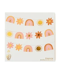 Jollity & Co. Boho Rainbow Birthday Garland, Set of 16 Pieces and Hanging Twine - Ages 8 - 10 Years