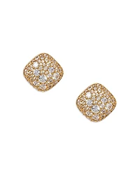 Nadri Crushed Pave Cushion Stud Earrings