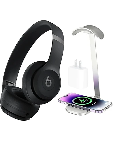 Beats Solo 4 True Wireless On-Ear Headphones + Power Adapter & Headphone Stand/Charging Pad