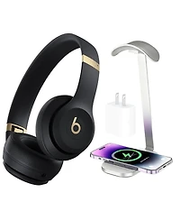 Beats Solo 4 True Wireless On-Ear Headphones + Power Adapter & Headphone Stand/Charging Pad