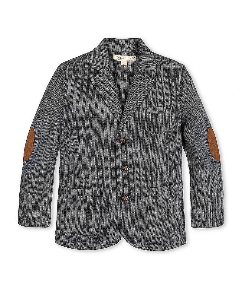 Hope & Henry Boys' Fleece Suit Blazer - Little Kid, Big Kid