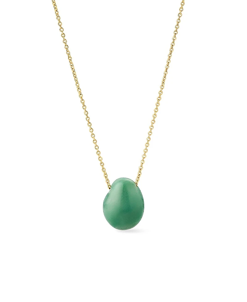 Ana Luisa Pebble Mini Aventurine Gold Pendant Necklace
