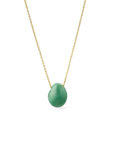 Ana Luisa Pebble Mini Aventurine Gold Pendant Necklace
