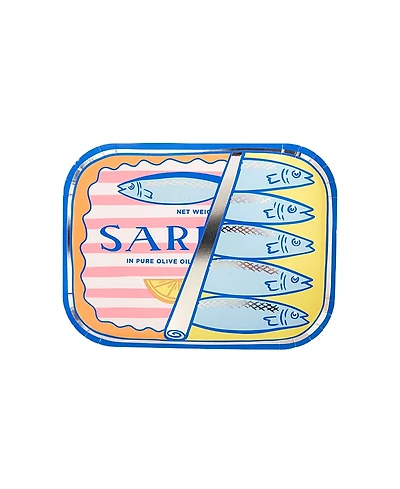 Jollity & Co. Le Dinner Sardine Can Paper Dinner Plates, Set of 8