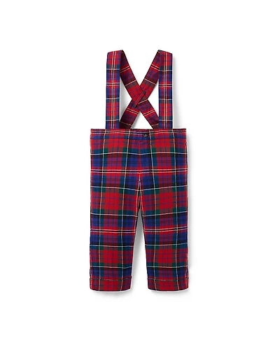 Janie and Jack Boys' Tartan Suspender Pant - Baby