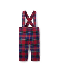 Janie and Jack Boys' Tartan Suspender Pant - Baby