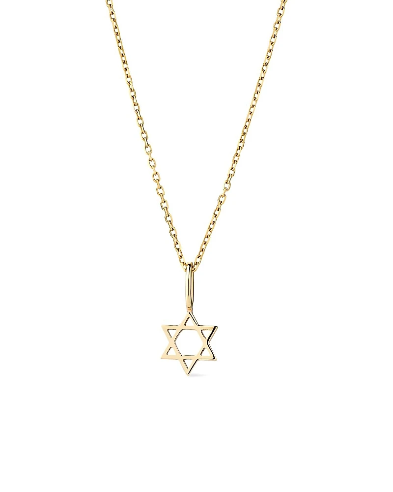 Ana Luisa Solid Yellow Gold Star of David Necklace