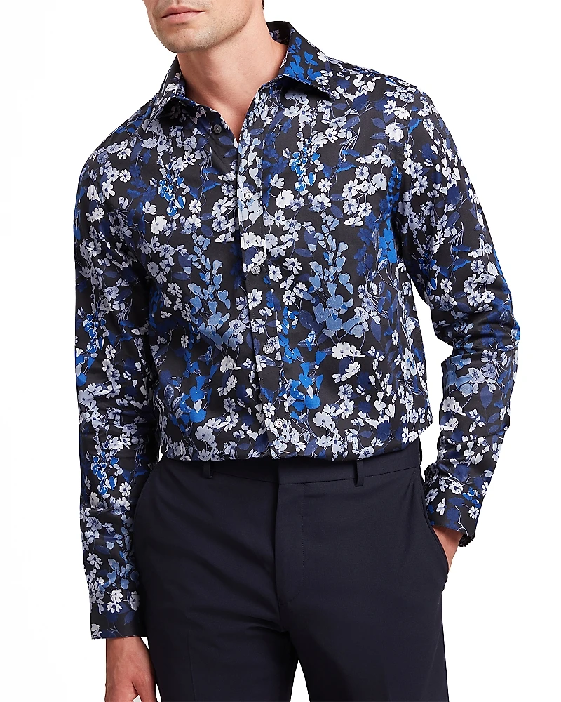 Ted Baker Holiway Floral Geometric Print Smart Shirt