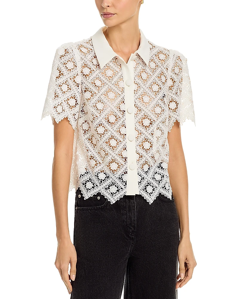 Milly Addison Tile Lace Shirt