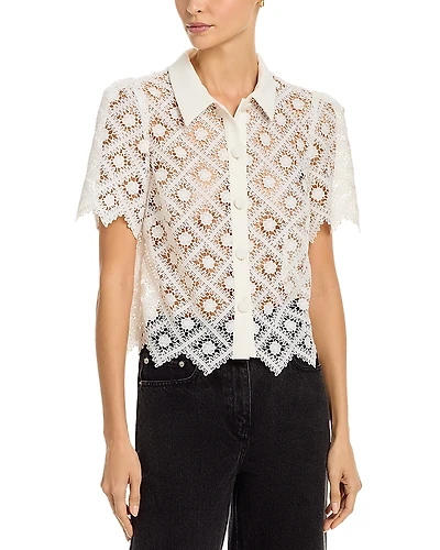 Milly Addison Tile Lace Shirt