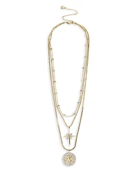 Baublebar Lyra Crystal Celestial Layered Pendant Necklace, 17-20
