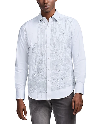 Robert Graham Urban Classics Printed Long Sleeve Button Front Shirt