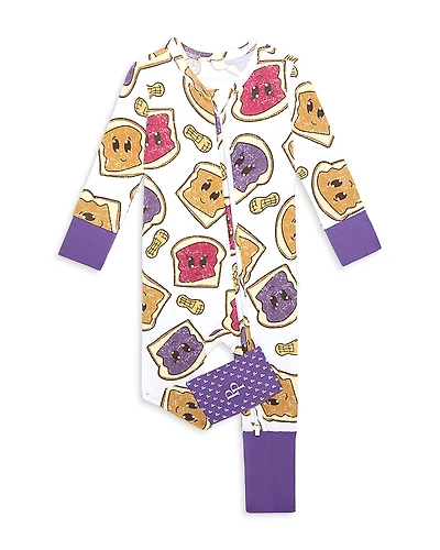 Posh Peanut Unisex Butter Jelly Time Convertible One Piece Jumpsuit Footie - Baby
