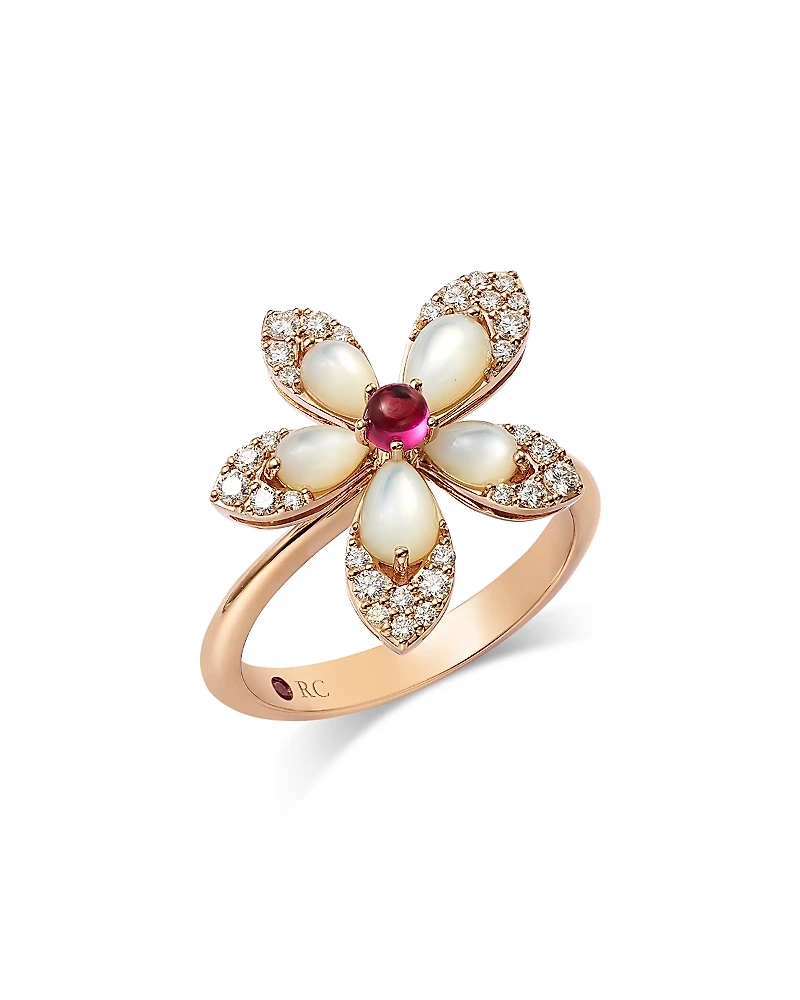 Roberto Coin 18K Rose Gold Tiare Mother of Pearl, Rubellite