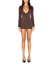 Skims Smooth Layers Plunge Mini Dress