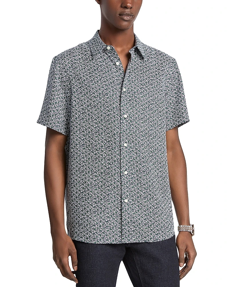 Michael Kors Classic Linen Vine Print Button Down