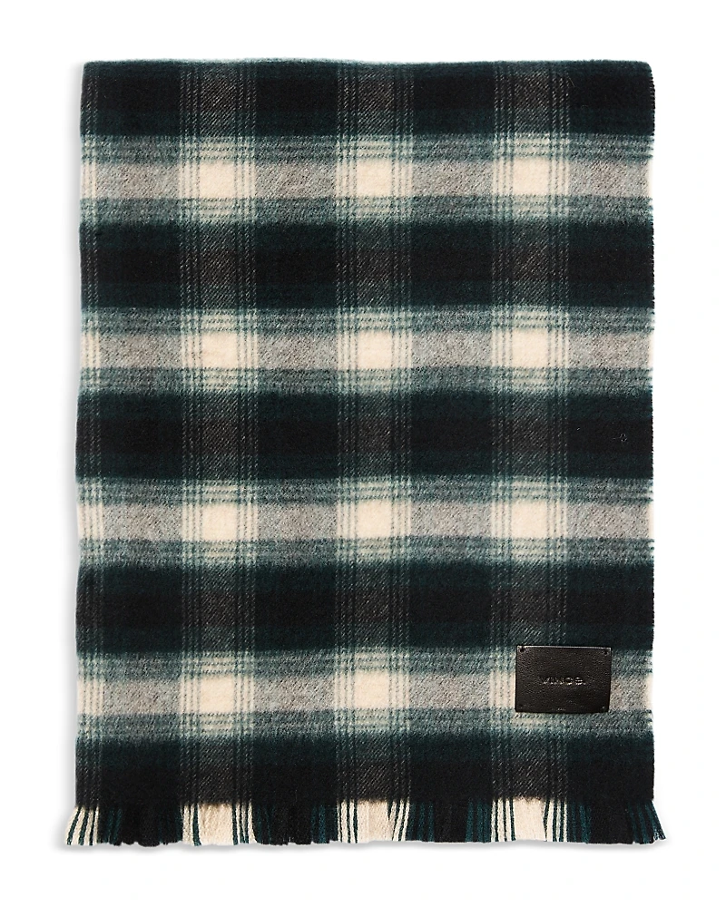 Vince Brushed Merino Double Face Plaid Scarf