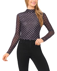 CeCe Turtleneck Fitted Long Sleeve Top