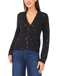 CeCe Foil Heart Cardigan