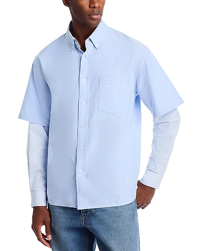 Simkhai Quade Double Sleeve Button Down Shirt