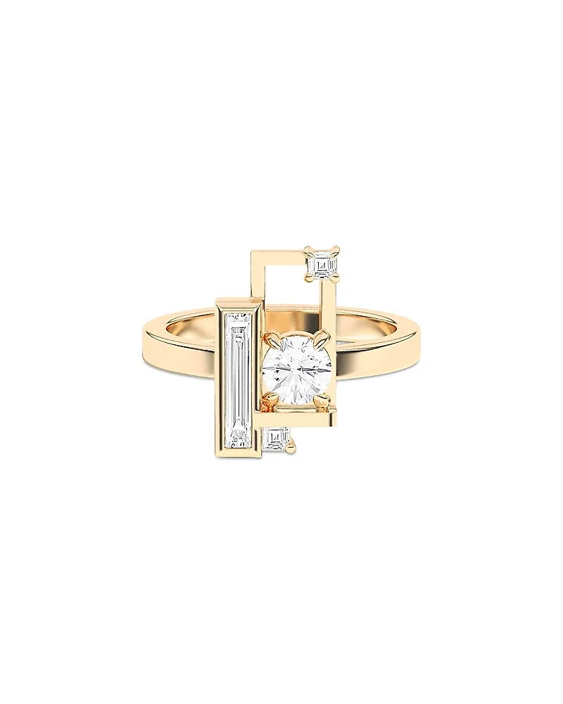 Shahla Karimi from the Luxe Collection Certified Lab Grown Diamond Mixed Cut Scarpa Brilliant Olivetti Frame Ring