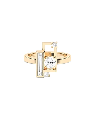 Shahla Karimi from the Luxe Collection Certified Lab Grown Diamond Mixed Cut Scarpa Brilliant Olivetti Frame Ring