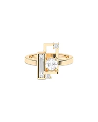 Shahla Karimi from the Luxe Collection Certified Lab Grown Diamond Mixed Cut Scarpa Brilliant Olivetti Frame Ring