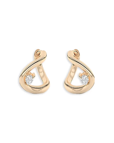 Shahla Karimi from the Luxe Collection Certified Lab Grown Diamond Pear Gaudi Curve Huggie Hoop Earrings