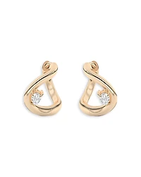 Shahla Karimi from the Luxe Collection Certified Lab Grown Diamond Pear Gaudi Curve Huggie Hoop Earrings