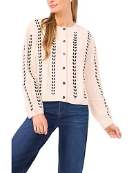 CeCe Cable Knit Ribbon Cardigan