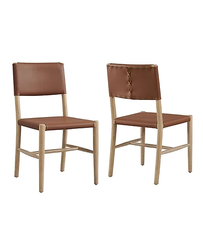 Modway Dover Wood Faux Leather Dining Side Chairs, Set of 2