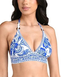 La Blanca Botanical Brocade Tall Triangle Bikini Top