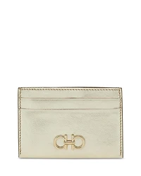 Ferragamo Gancini Metallic Leather Card Holder